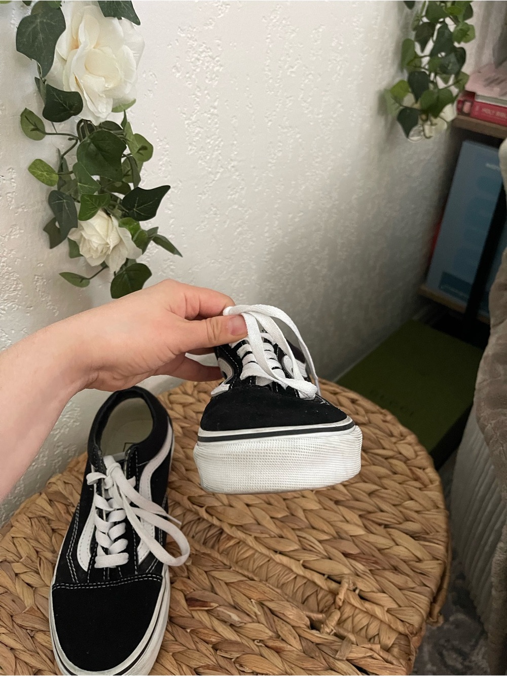 Vans Black & White Old Skool Skate Sneakers - Picture 6 of 8